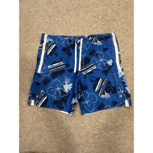 HANG TEN Lightweight Blue Swim Board Shorts Long Lined Men’s XXL